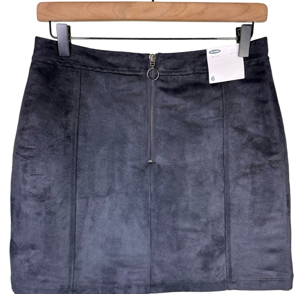 Old Navy NWT Black Faux Suede Utility A-line Mini Skirt - Picture 5 of 9